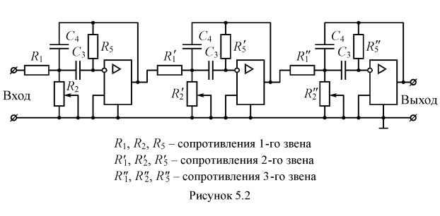 Принципиальная схема режекторного фильтра